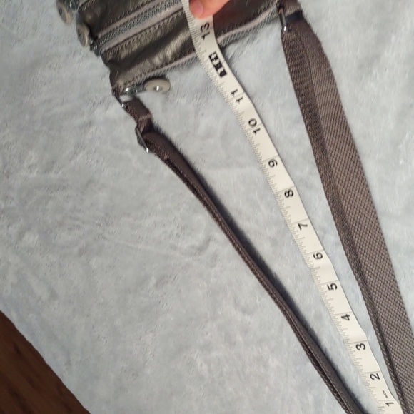 Kipling Alvar Extra Small Pewter Metallic 3 Pocket Mini Crossbody EUC - Picture 9 of 13